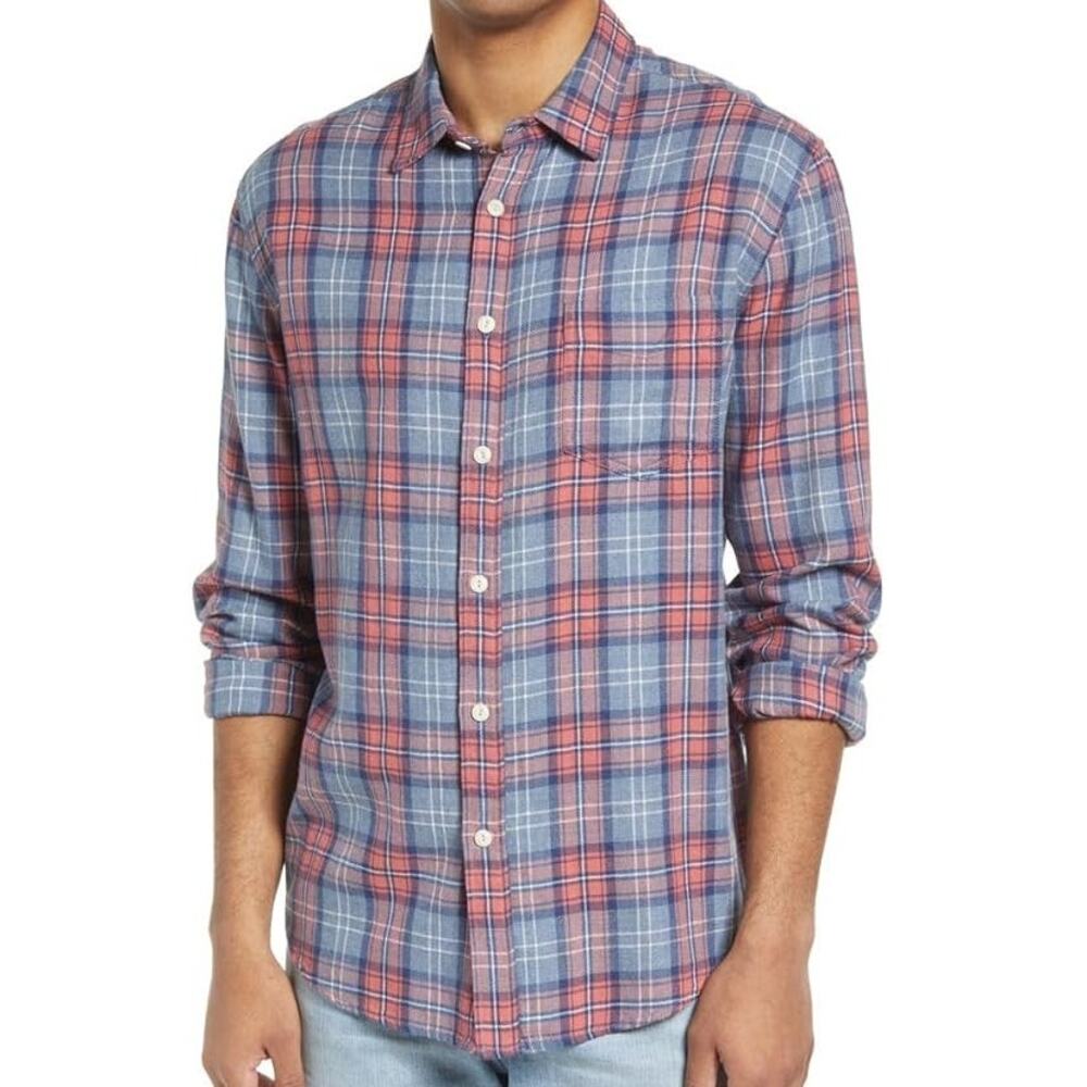 Rails NWT Lennox Shirt Plaid Long Sleeve Blue Pink Corvair Melange Size S Soft